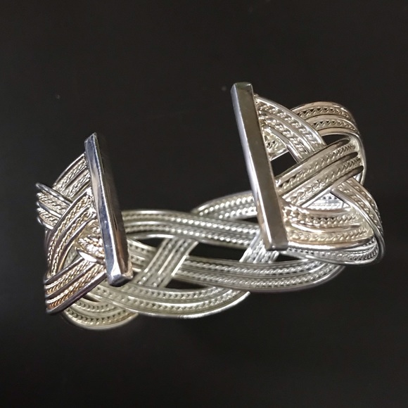 ❤️❤️❤️ Sterling Silver Braided Cuff Bracelet❤️❤️❤️ - Picture 4 of 8